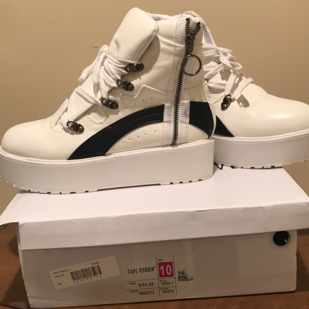 Never Worn Platform White Boots